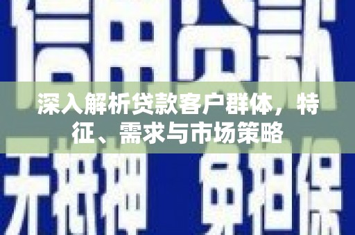 湟中深入解析贷款客户群体，特征、需求与市场策略