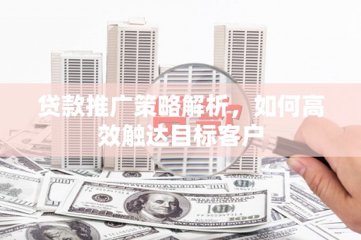 湟中贷款推广策略解析，如何高效触达目标客户