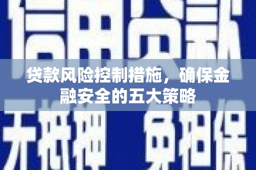湟中贷款风险控制措施，确保金融安全的五大策略