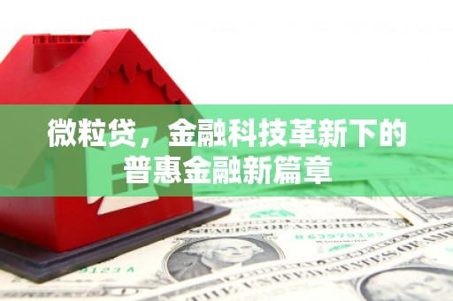 湟中微粒贷，金融科技革新下的普惠金融新篇章