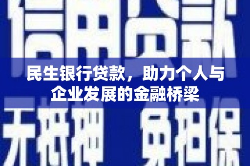 湟中民生银行贷款，助力个人与企业发展的金融桥梁